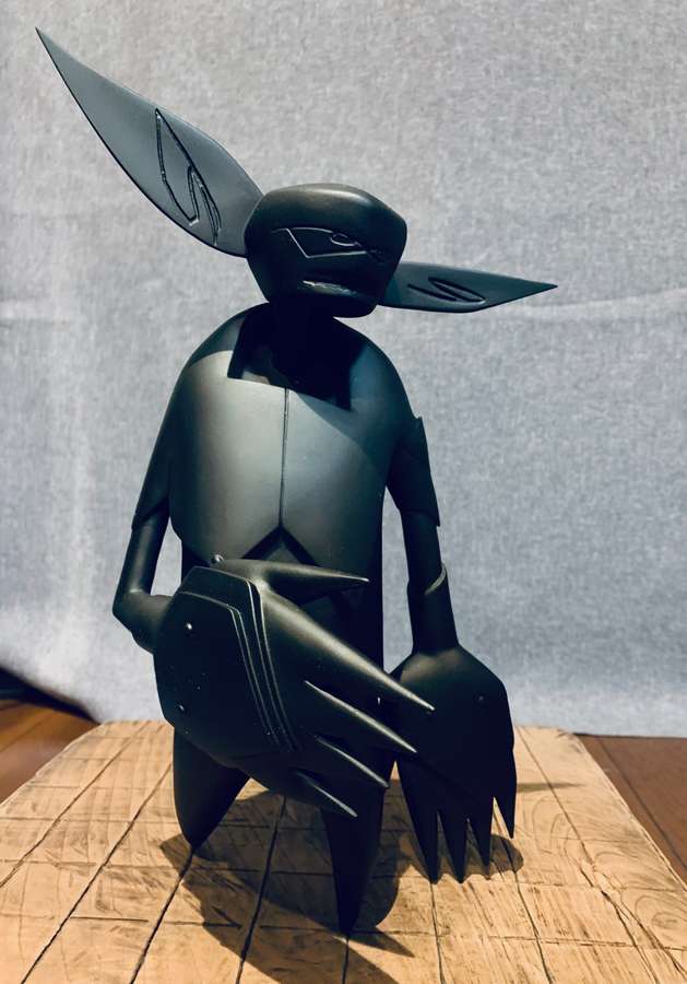 AK-16 · FL-003 "39MEG" Japanese Bronze Kurotani Sculpture (Black)