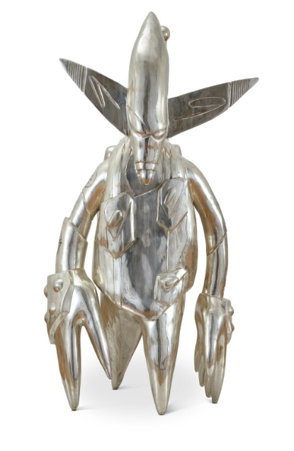 Futura FL-001 Pointman, monumental silver bronze, approximately 1.7 metres